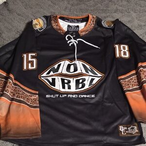 Black and Orange Graphic Hockey Jersey